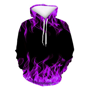 Cómodos hombres 3D realista llama estampado pulóver sudaderas cordón pulóver sudaderas con capucha de gran tamaño Casual Sudadera con capucha - Product Image 1