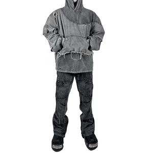 Sweat à capuche à double capuche pour homme avec cagoule et fermeture à glissière offrant chaleur et protection Le sweat à capuche double à capuche idéal - Product Image 4