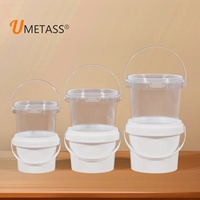Seau en plastique PP recyclable personnalisé avec couvercles, boîte en plastique transparente de qualité alimentaire, emballage pour pain, gelée, biscuits, bonbons, sans BPA