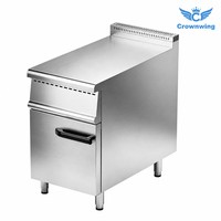Peralatan Dapur Komersial: Meja Kerja Kompor Kombinasi Stainless Steel, Penggorengan, Panggangan, Penanak Mie, Wok Miring