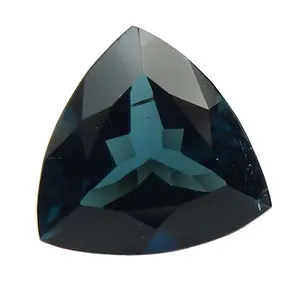 Pedra de corte em forma de trilhões de turmalina azul, tamanho personalizado 8x8mm 9x9mm 11x11mm, preço de atacado de alta qualidade, turmalina azul