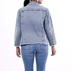 แจ็กเก็ตผ้ายีนส์สำหรับผู้หญิงเสื้อลำลองสีพื้นระบายอากาศ - Product Image 4