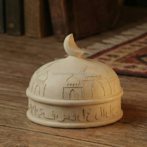 Contenitore Decorativo Islamico Jueone a Forma di <span class=keywords><strong>Mezzaluna</strong></span> con Incisione del Corano, Vaso Vuoto per Candele Profumate e Conservazione di Frutta Secca, Decorazione per Eid e Ramadan - Product Image 1