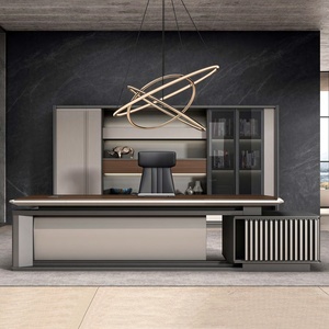 Bureau de direction moderne de luxe en forme de L, table de bureau en bois écologique, bureau de patron extensible sur mesure, assemblage facile - Product Image 3