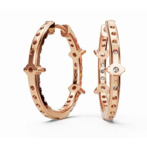 ต่างหูเพชรทรงกลม Radiances Vow ทอง 9 KT 14 KT 18 KT  งานเจียระไนแบบกลม ผลิตจากเพชรเลี้ยงในห้องปฏิบัติการ ขายส่งเครื่องประดับ รับผลิตแบบ OEM สำหรับธุรกิจ B2B ผู้ส่งออก - Product Image 3