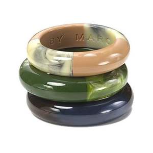 Pulsera de regalos de joyería apilable de moda, brazalete de gelatina acrílica de resina gruesa redonda Irregular transparente para mujeres y niñas - Product Image 1