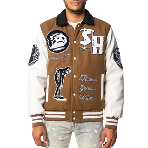 Chaqueta Varsity Letterman Urbana para Hombre 2025, Personalizada, con Frente Alto, Mangas Largas, Ropa Urbana de Invierno, Secado Rápido, Transpirable - Product Image 2