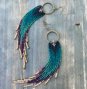 ต่างหูสร้อยคํา ต่างหูลูกปัด Boho ต่างหูพื้นเมือง - ต่างหูขอบ - Product Image 3