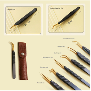 Pinces à cils professionnelles en acier inoxydable, clip d'extension de cils individuel à bande incurvée, fournitures d'extension de cils - Product Image 4