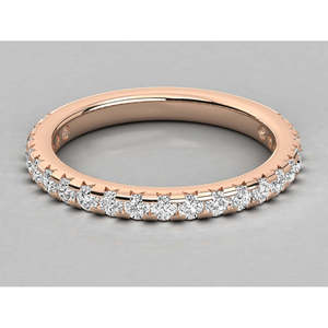 แหวนทองคำ 10K สำหรับผู้หญิง ดีไซน์ Eternity Band ประดับเพชร VS Clarity ทรง Princess Cut เพชรเลี้ยงในห้องปฏิบัติการ รับรองโดย IGI เครื่องประดับคุณภาพสูงสำหรับงานแต่งงาน - Product Image 6