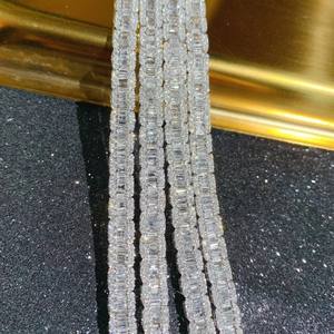 Bracelets et joncs en moissanite VVS, personnalisés, luxe, hip-hop, 6 mm, 8 mm, taille brillante, sertis de pierres, argent sterling plaqué rhodium, IGI - Product Image 4