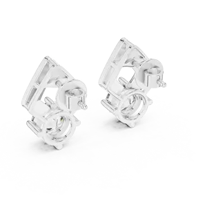 ต่างหูทรงหยดน้ำทรงเพชรกลมทรงข้าวหลามตัดประดับเพชร 2 เม็ด 1.25 กะรัต ชุบทองคำสีกุหลาบ - Product Image 1