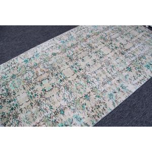 พรมตุรกีวินเทจขนาด 4.9x8.9 ฟุต, พรมปูพื้น, พรมขนสัตว์สีเขียว - Product Image 2