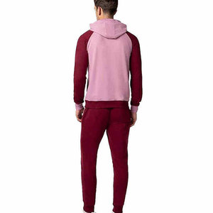 Survêtement de sport pour homme en coton 100% de haute qualité, à capuche, décontracté, uni, manches longues, deux pièces - Product Image 2