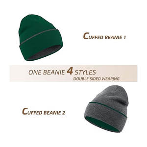 Gorros con puños acrílicos superventas con logotipo personalizado Fabricante de gorros de hombre Gorro de punto Jacquard Sombreros de invierno - Product Image 2