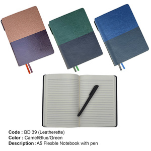 Cuaderno diario corporativo con cubierta de cuero PU encuadernado con pegamento hecho a mano creativo, tamaño: A5 material escolar y de oficina - Product Image 5