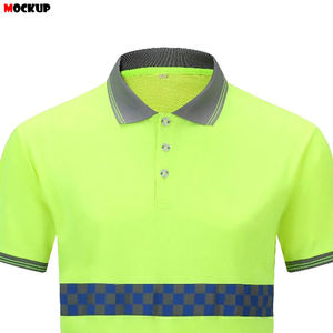 Polos de seguridad de dos tonos para hombre, camisas reflectantes de alta visibilidad con bolsillos, último diseño - Product Image 3