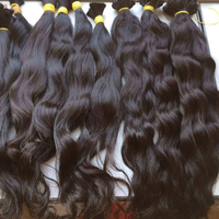Extensions de cheveux humains Remy vierges naturels bruts de haute qualité, non traités, en vrac, provenant du temple indien du Sud, double tirage, double trame, confectionnées à la machine