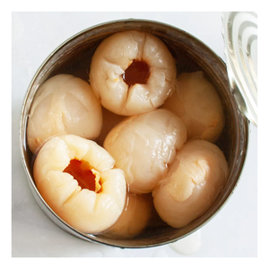 Canned <b>Lychee</b> in Syrup - Versatile and Sweet for All Types of Drink, Canned <b>Lychee</b> Half Cut, Can <b>Lychee</b> Stuffed with Pineapple - Product Image 1
