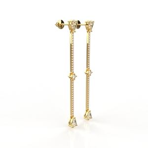 Avarta Jewellery Sterling <b>Silver</b> 18k Gold Plated <b>Long</b> <b>Earrings</b> - Product Image 3