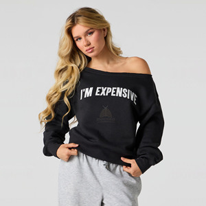 Sudadera Corta de Cuello Redondo, Estilo Desgastado, de Alta Calidad, Holgada, para Mujer, 100% Algodón, Felpa Gruesa, Transpirable y Ecológica - Product Image 1