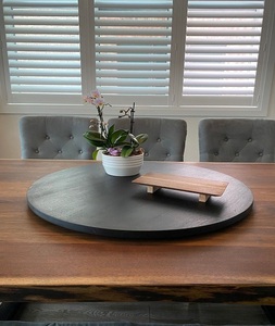 Plateau rond en bois d'acacia, plateau rond en bois, gravure de logo, porte-clés, plateau à bijoux en bois, porte-alliance par f s i - Product Image 3