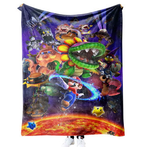 Mantas de Franela Térmica Suave con Estampado Personalizado SIN Pedido Mínimo, Diseño de Dibujos Animados de Super <span class=keywords><strong>Mario</strong></span> Bros, Mantas de Punto de Algodón para Decoración del Hogar - Product Image 5