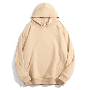 Sudadera con capucha y hombros caídos de gran tamaño con logotipo personalizado para hombre, sudadera básica en blanco hecha de algodón 100% para invierno - Product Image 2
