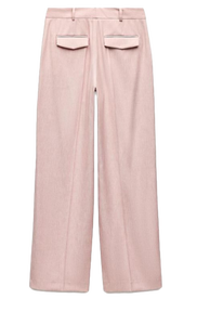 Pantalon rose poudré pour femme de qualité supérieure pour une déclaration de mode haut de gamme disponible à un prix abordable - Product Image 3