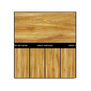 Carreaux de sol et de mur en porcelaine imitation bois, brillants, 600x1200 mm, imperméables, ignifuges, antidérapants, qualité supérieure - Product Image 6