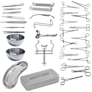 Nouvel arrivage Ensemble d'instruments de chirurgie par césarienne et césarienne de base 59 pièces hôpital acier inoxydable papa D Pro CE approuvé ISO - Product Image 1