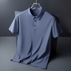 Polo de media manga para hombre, material de seda helada de secado rápido, uniforme de trabajo de verano, ropa de trabajo para hombre, polos - Product Image 4