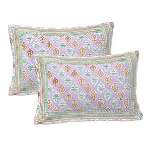Purple Floral Print 240 TC 100% Cotton Double Bed <b>Sheet</b> Set with 2 Pillow Covers <b>King</b> <b>Size</b> for Home Hotel Use 3 4 6 Pc Options - Product Image 3