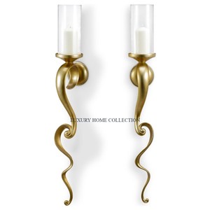 Lámparas de pared con diseño de asta de metal de calidad superior y bollos Color plateado Aluminio fundido Mirada admirable Soporte montado en la pared - Product Image 3