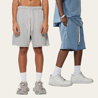 Shorts de survêtement en molleton 100 % coton pour homme STREETLAB, taille élastique, couleur unie, tenue décontractée d'été, logo gaufré OEM ODM, haute qualité