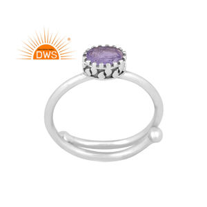 Best Selling Fine Sterling Silver Natural Tanzanite Gemstone <b>Adjustable</b> <b>Ring</b> Jewelry For Women Gift For Her - Product Image 1