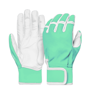Guantes de bateo de béisbol y softbol ligeros profesionales de nuevo estilo Guantes de softbol de béisbol de cuero transpirable blanco y menta - Product Image 1