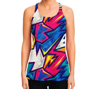 Débardeur de course pour femme, respirant, décontracté, impression par sublimation personnalisée, 100% coton, taille personnalisée - Product Image 1