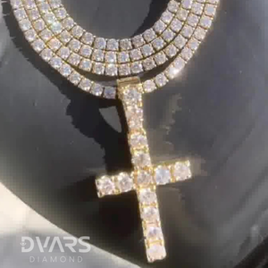 Full Iced VVS Moissanite <b>Cross</b> Charm Pendant 925 Sterling <b>Silver</b> Luxury Certified Customized Religious <b>Cross</b> <b>Necklace</b> Gold - Product Image 1