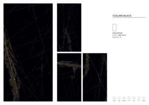 กระเบื้องพอร์ซเลนเคลือบเงาสูง ขนาด 600x1200 มม. ดีไซน์อิตาลี สีดำคอลลินส์ - Product Image 3
