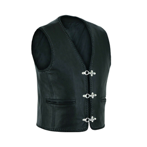 Promotion : Gilet en cuir de qualité supérieure pour homme, style club, fermeture éclair sur le côté, réglable, chauffant, avec service OEM - Product Image 5