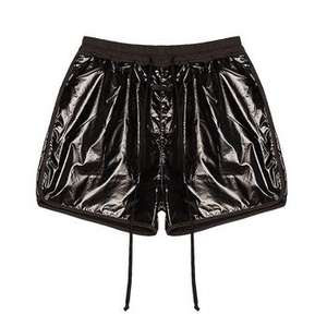 Shorts chauds décontractés vintage taille moyenne respirables en coton noir véritable faits à la main pour hommes - Product Image 4