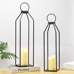 Lanterne en métal pour usage intérieur et extérieur, vente en gros, décoration d'intérieur, lanterne minimaliste avec panneaux en verre, lanterne à bougie personnalisée pour hôtel - Product Image 6