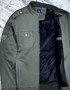 Wholesale <b>Men's</b> Plus Size Cotton <b>Jacket</b> Trendy Dark green Custom Embroidery Logo <b>Jacket</b> for <b>Men</b> Direct From India OEM <b>Men</b> <b>jacket</b> - Product Image 6