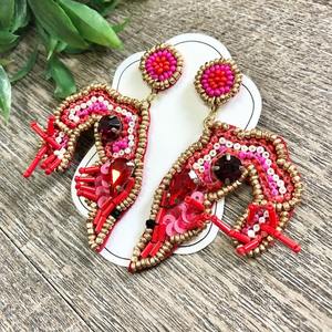 Boucles d'oreilles faites à la main personnalisées pour femmes, boucles d'oreilles à paillettes, boucles d'oreilles en perles de riz, boucles d'oreilles colorées en perles - Product Image 1