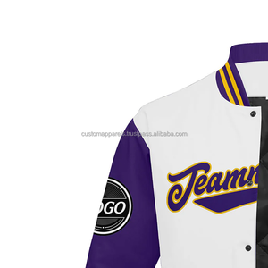 Custom <b>Varsity</b> <b>Jacket</b> Embroidered Logo Stand Front Wool Body Windproof Breathable Summer Custom Branded Production - Product Image 5