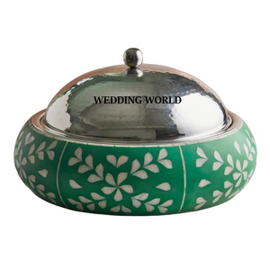 Qualité supérieure Fait à la main Designer Casserole Vaisselle Bois Métal Hotpot Style Minimaliste De Luxe En Métal Réchauffeur De Nourriture En Gros - Product Image 4