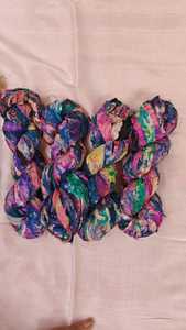 เส้นไหมส่าหรีย้อมสีแบบจุ่มทำเองรีไซเคิลสำหรับงานปักถักด้วยมือสำหรับร้านจำหน่ายเส้นด้าย - Product Image 6