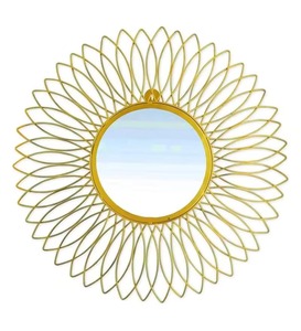 Cadre en forme de fleur Miroir mural en métal et verre rond en fer de qualité supérieure Cadre Accents muraux Miroirs Miroir de salle de bain Fabriqué à la main - Product Image 5