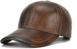 Adjustable Men's Genuine Cowhide Leather <b>Baseball</b> <b>Cap</b> for Fall Winter Outdoor Sports Hat - Product Image 6